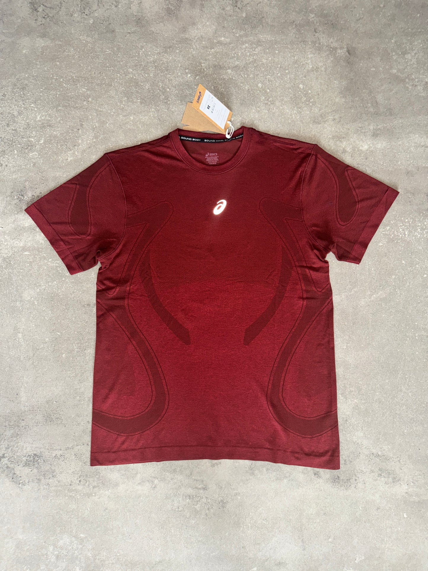 Asics Seamless Pattern Tee Red