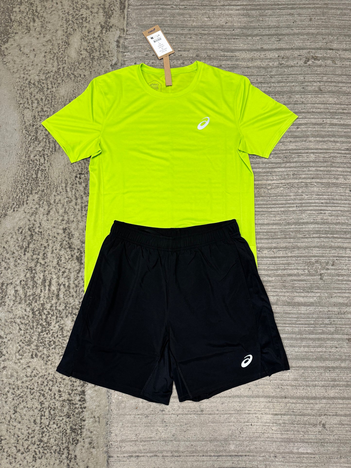 Asics short tee set lime