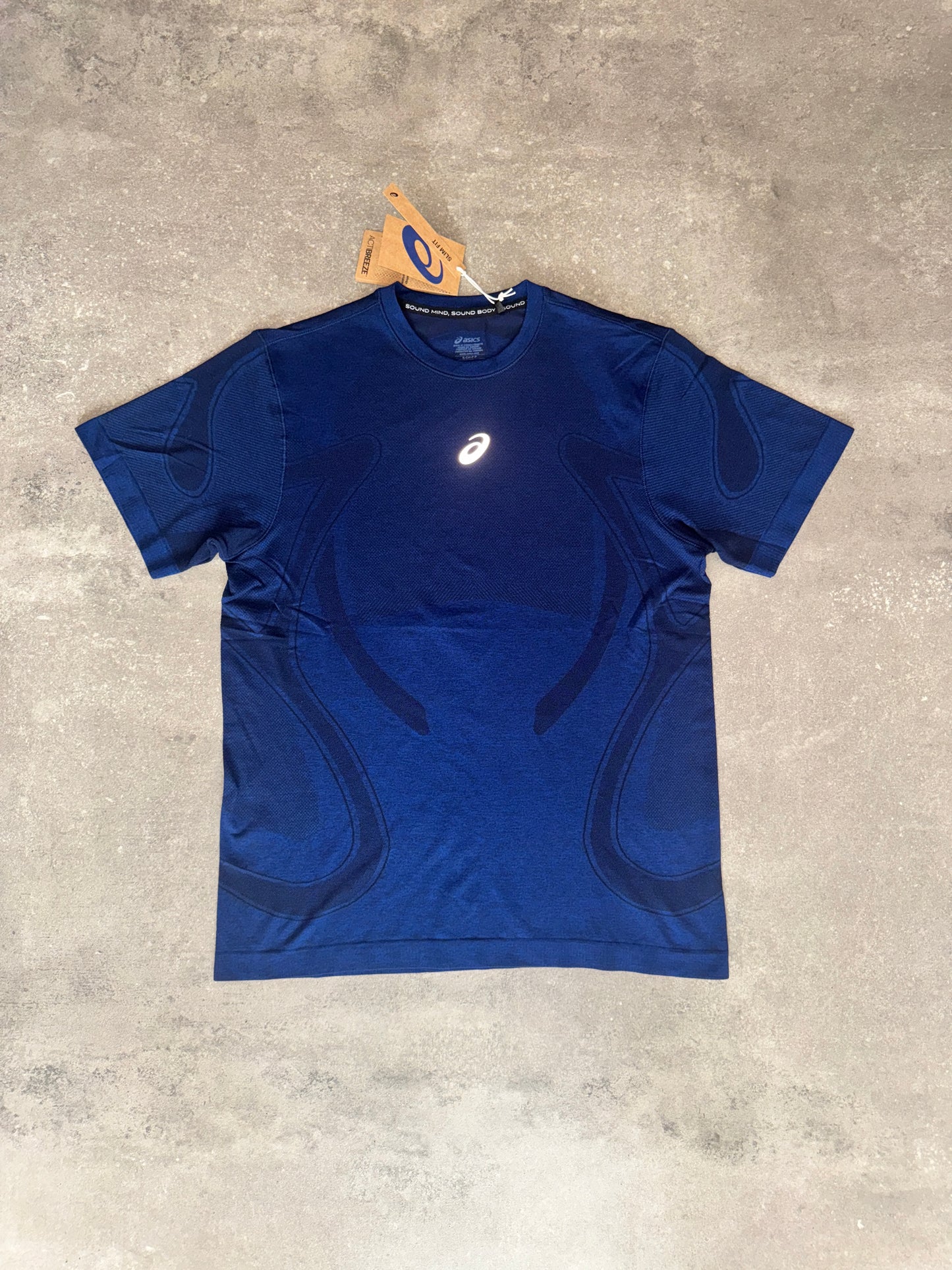 Asics Seamless Pattern Tee Navy