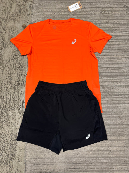 Asics core short tee set orange