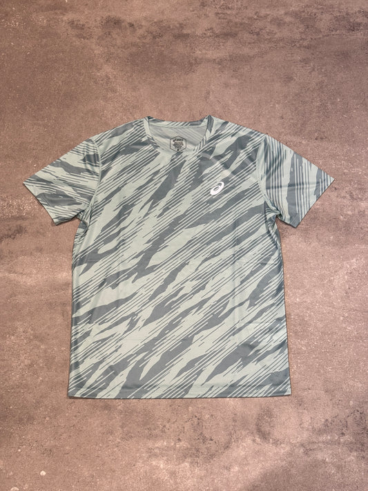 Asics icon all over print tee ‘teal’