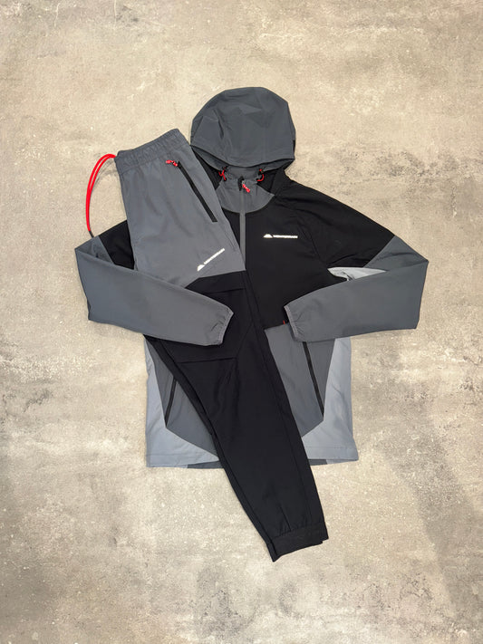 Monterrain Woven Tracksuit Black/Grey/Red